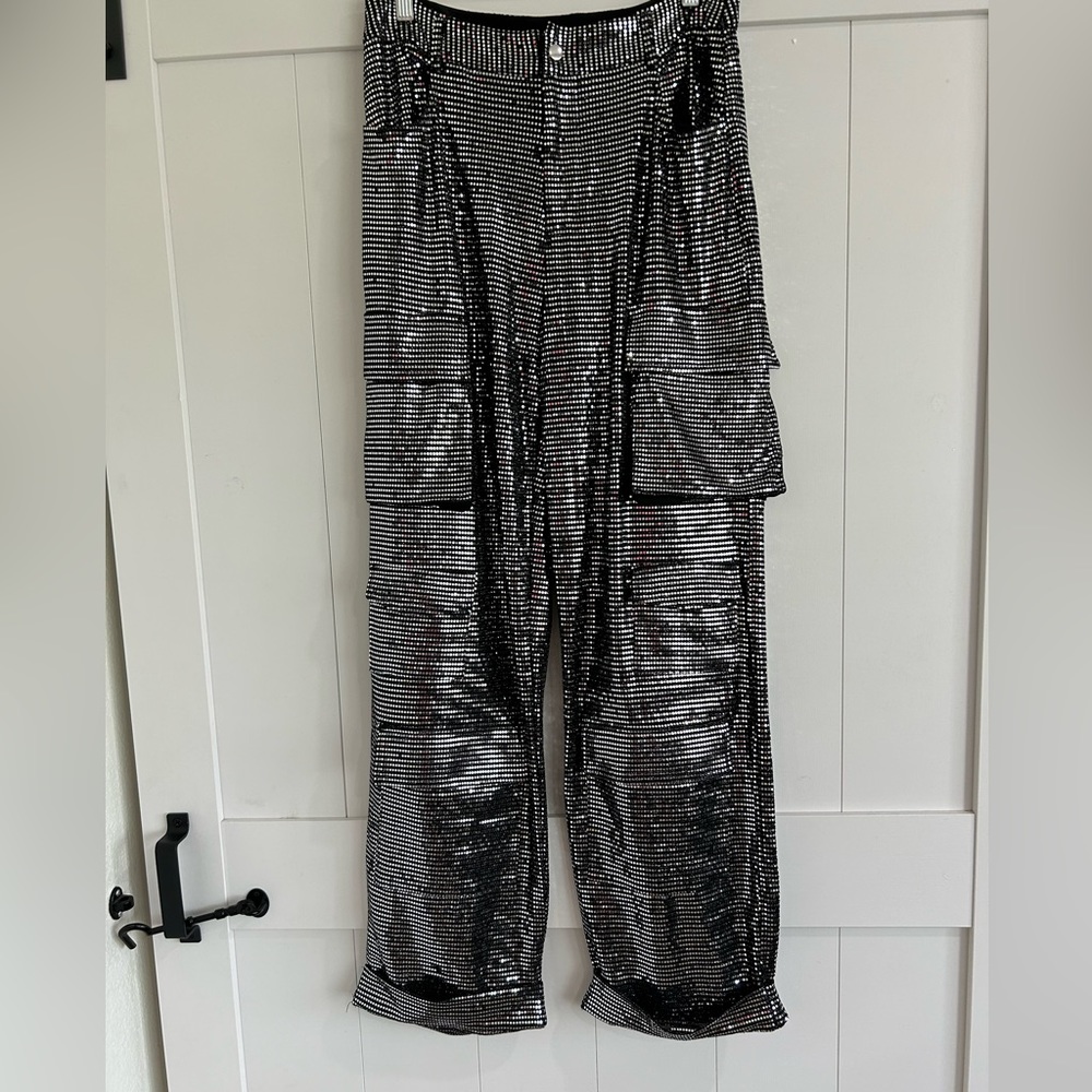 Sequin cargo pants from forever 21